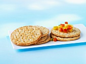 Crackers with salsa