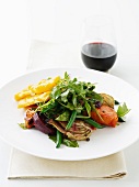 Salad with grilled vegetables and rocket