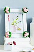 Paper cake cases decorating picture frame