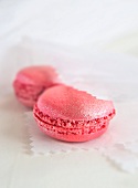 Pink macaroons in paper