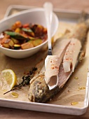 Roasted trout with ratatouille