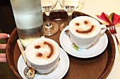 Cappuccinos with smiley faces