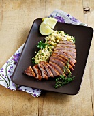 Smoked duck breast with couscous