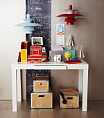 Christmas gifts for the office or hobbies: camera, globe, blackboard, lamps, desk, calendar, storage boxes