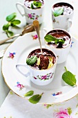 Chocolate and peppermint creme brulee