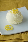 A scoop of lemon ice cream