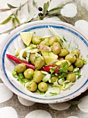 Marinated olives with fennel and lemon