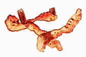 Three fried rashers of bacon