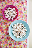Popcorn in small bowls