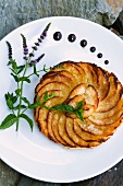 An apple tart from above