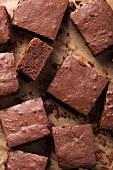 Brownies on grease-proof paper (view from above)