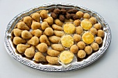 Salgadinhos (savoury filled pastries, Brazil) on a tray