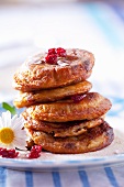 Cranberry pancakes with cranberry jam
