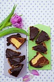 Babka (Easter cake, Poland) with chocolate icing