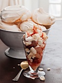 Syllabub Mess with plums, pears and Honey