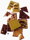 Slices of assorted dry cakes