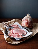 Slices of pancetta