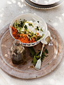Grated carrot and courgette with yoghurt