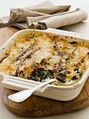 Chard gratin topped with cheese