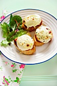 Baked goat's cheese crostini