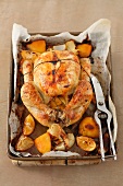 Chicken baked with lemon and onion