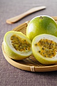 Passion fruit, whole and halved
