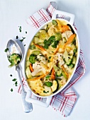 Vegetable bake with cauliflower and broccoli