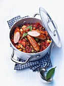 Vegetable stew with sausages