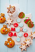 Various types of Christmas decorative cookies