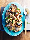 Oyster mushrooms with garlic and parsley