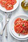 Tomato salad with olive oil