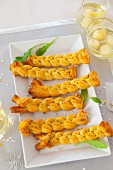 Puff pastry plaits with herbs