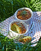Pistachio soufflés for a picnic