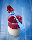 Panna cotta with red fruit compote