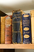 Antiquarian cookery books on shelf