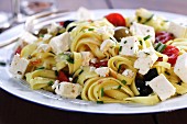 Pasta with cherry tomatoes and feta