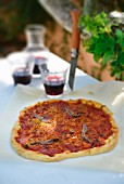 Tomato flan with anchovies and capers (Provence)