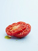 Fresh Sliced Tomato with Olive Oil, Salt and Pepper
