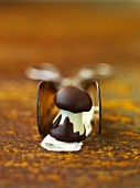A mushroom-shaped chocolate
