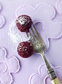 A chocolate truffle with a cassis crust