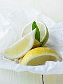 Lemons on baking parchment