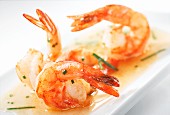 Prawns with honey and ginger sauce