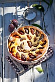 Baked quark dish with plums
