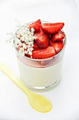 Vanillecreme mit frischen Erdbeeren