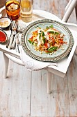 Vietnamese 'lasagne' – chicken and vegetable salad with rice pasta sheets