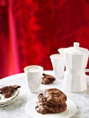 Chocolate biscuits and coffee