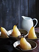 Spiced pears in a cinnamon broth