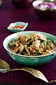 Penang curry with chicken, green beans, chillies and peanuts