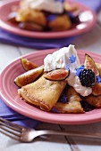 Crepes with Figs, Blackberries and Whipped Cream