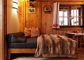 Bedroom in Alpine cabin